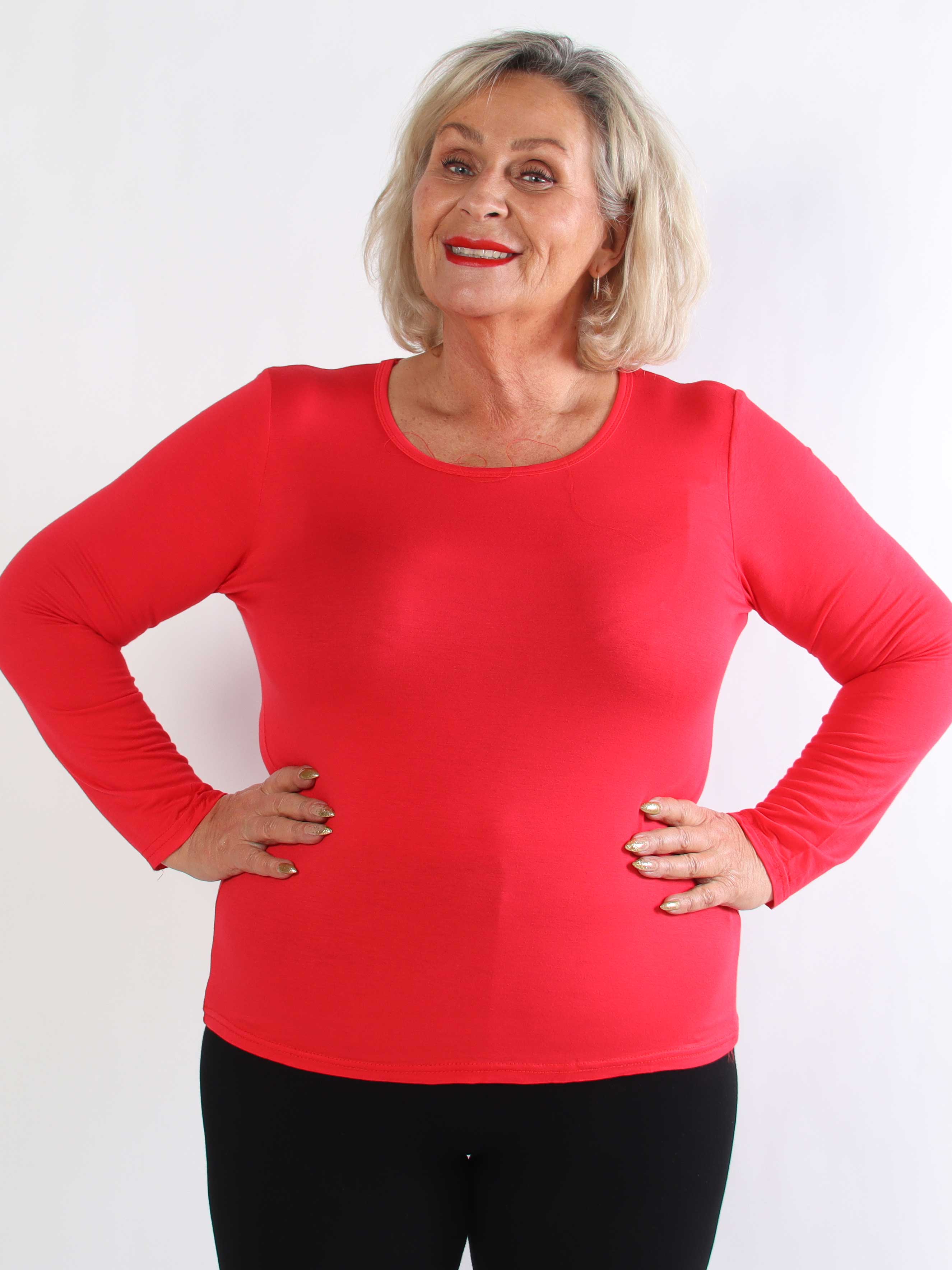 Othilia - Blød langærmet basis bluse